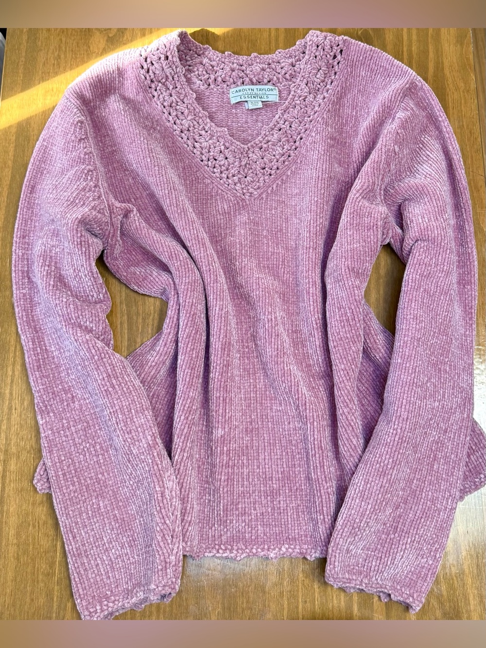 Carolyn Taylor Never Worn Dusty Mauve V-Neck Sweater Size XL